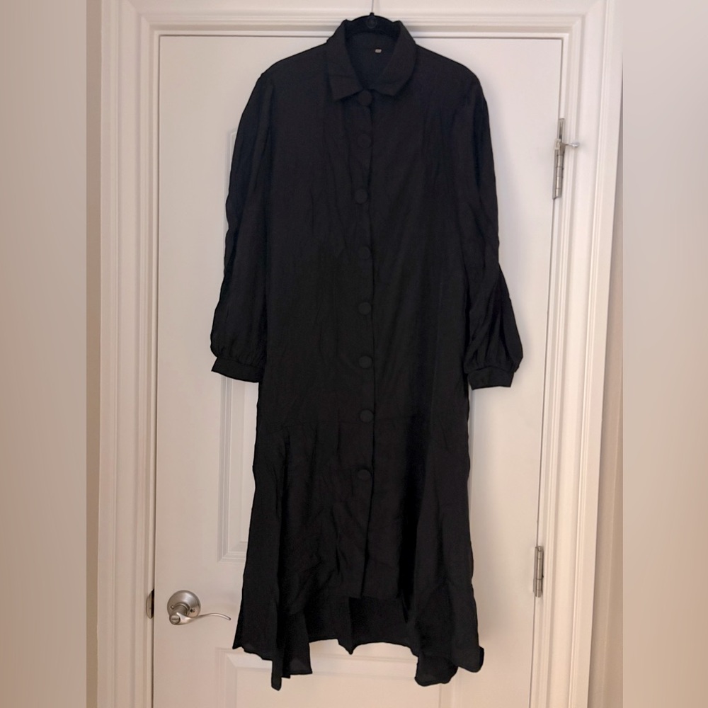 Black Button Down Shirtdress